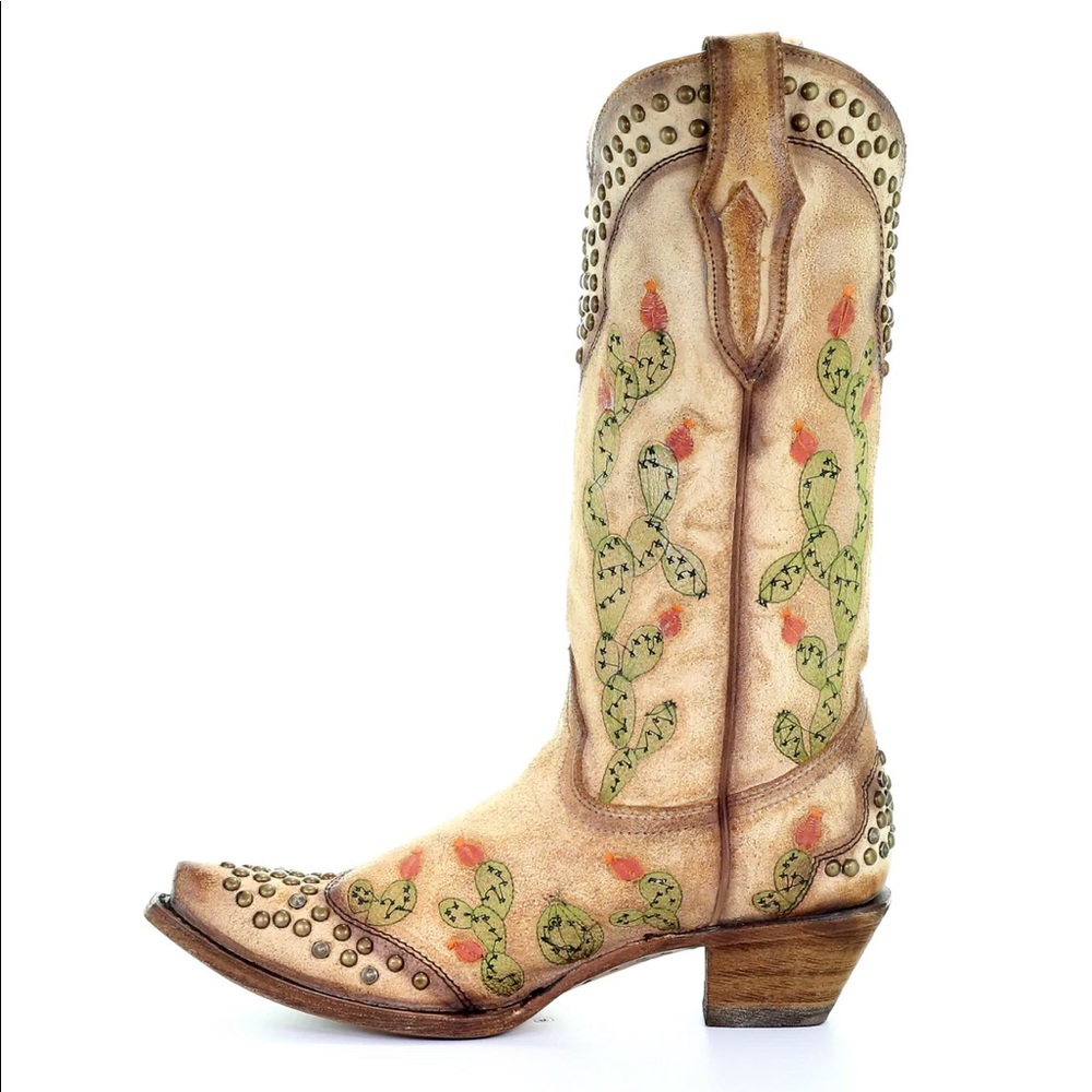 Worn once- Corral Tall Cactus Cowboy Boots - Size Womens 9 C3463